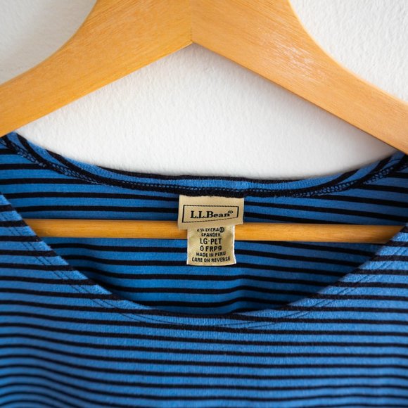 Vintage L.L. Bean Black & Blue Striped Tank Top - Picture 3 of 3